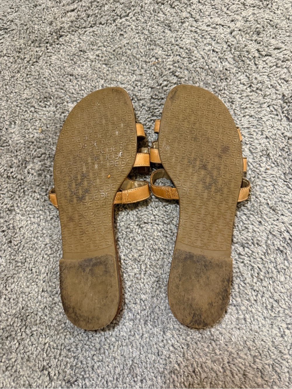 Sam Edelman Cognac Leather Slide Sandals - Picture 2 of 3